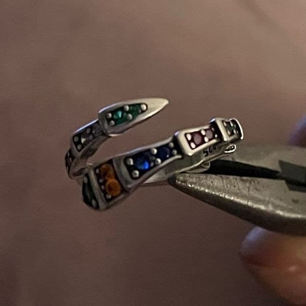 Last one! The Multi-Colored Serpent Ring in 925 silver - Thumbnail 7