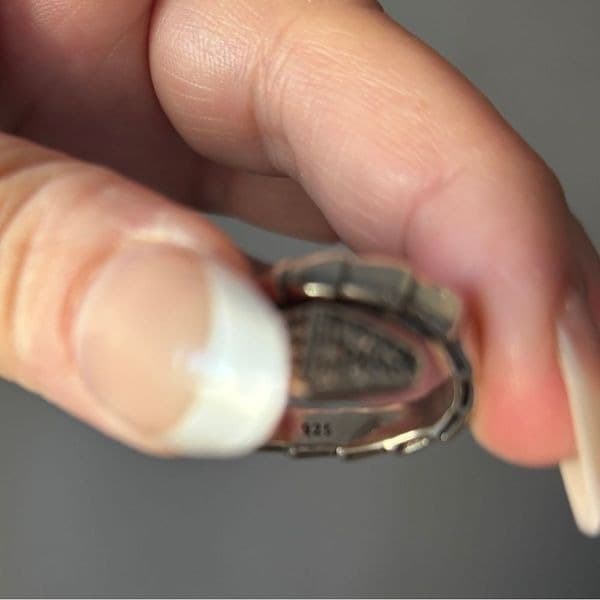 The Sparkling Serpent Ring in sterling silver and lab created diamonds sz 6.5 - Thumbnail 9