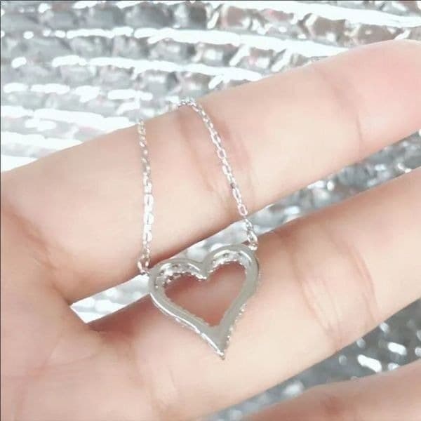 The Darling Heart Mini White sapphire heart and 925 necklace - Thumbnail 10