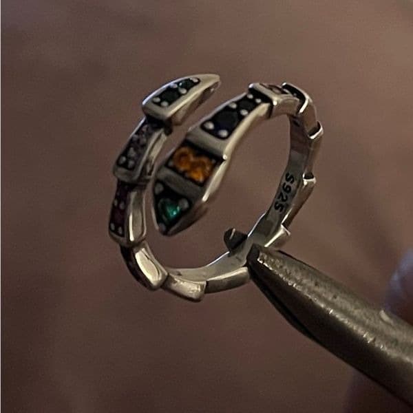 Last one! The Multi-Colored Serpent Ring in 925 silver - Thumbnail 5