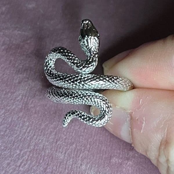 The Green Eyed Serpent Ring in 925 silver - Thumbnail 7