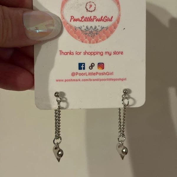 The Dainty Dangle heart earrings in 925 silver - Thumbnail 4