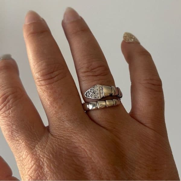 The Sparkling Serpent Ring in sterling silver and lab created diamonds sz 6.5 - Thumbnail 2