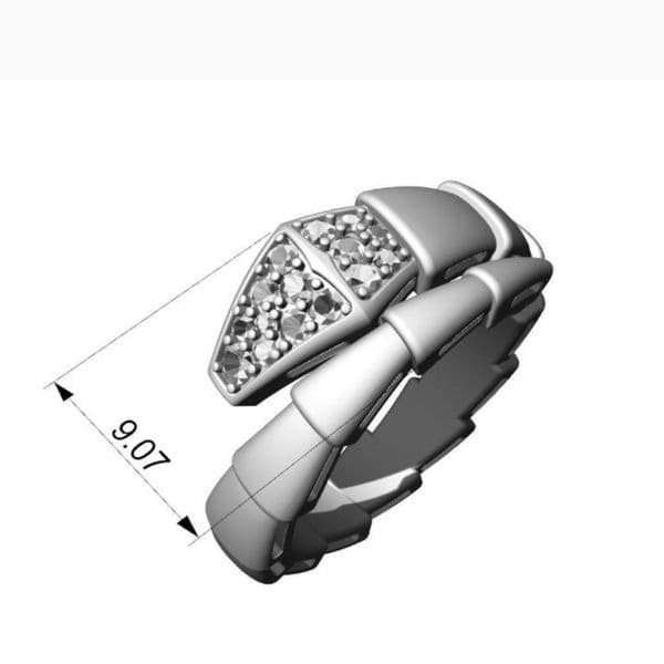 The Sparkling Serpent Ring in sterling silver and lab created diamonds sz 6.5 - Thumbnail 5