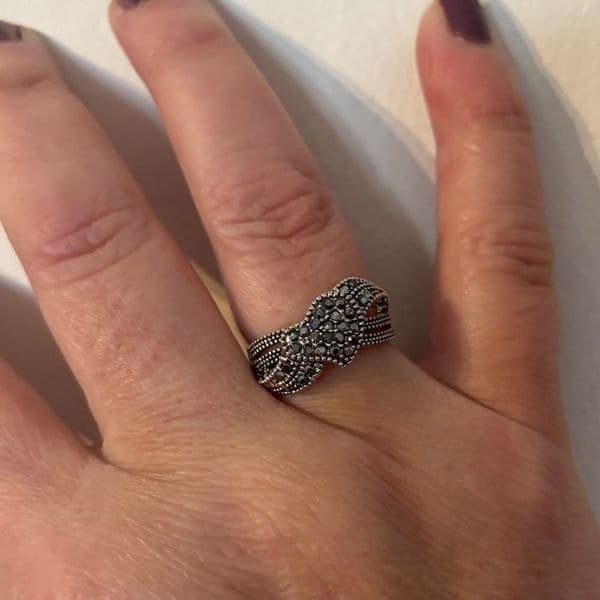 Floating Vintage heart ring in sterling silver sz 6 - Thumbnail 6