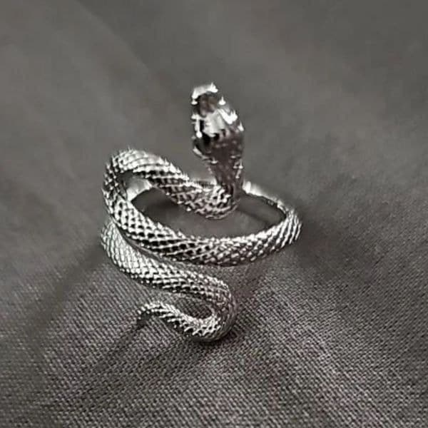The Green Eyed Serpent Ring in 925 silver - Thumbnail 10