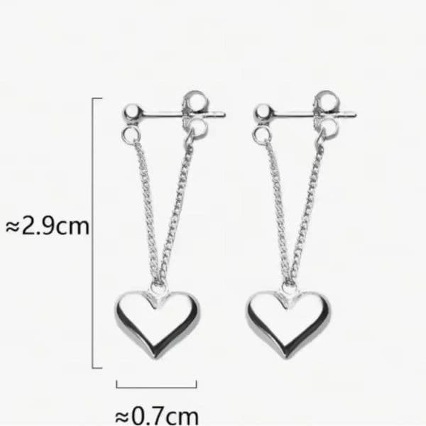 The Dainty Dangle heart earrings in 925 silver - Thumbnail 2