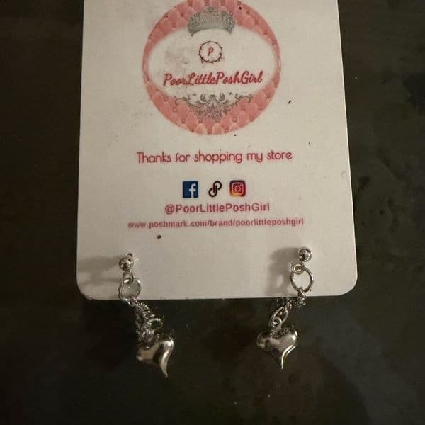 The Dainty Dangle heart earrings in 925 silver - Thumbnail 3