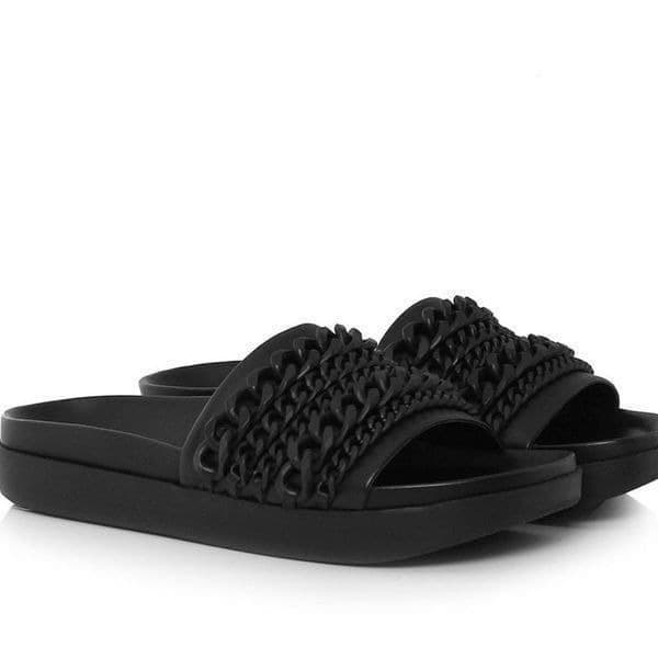 Kendall + Kylie Shiloh chain link slides Black sz 5.5 - Thumbnail 2