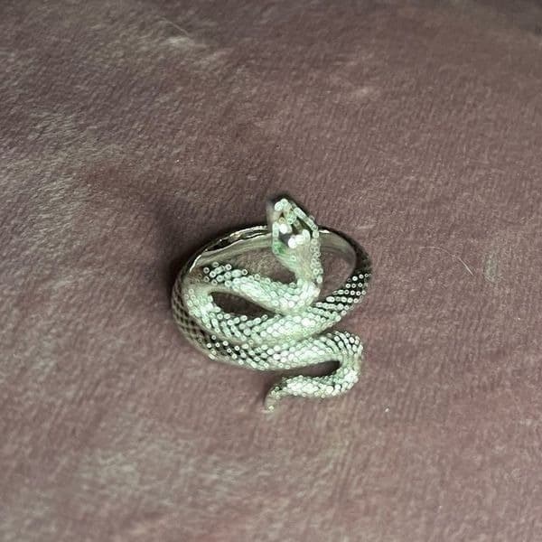 The Green Eyed Serpent Ring in 925 silver - Thumbnail 5