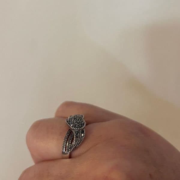 Floating Vintage heart ring in sterling silver sz 6 - Thumbnail 8