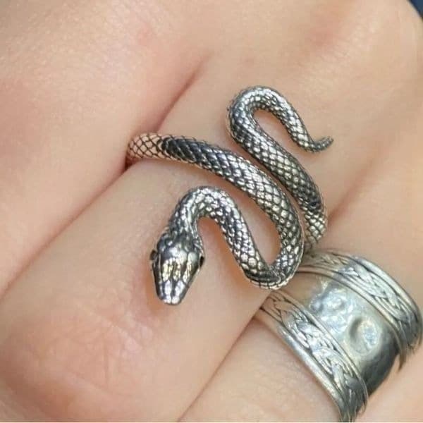 The Green Eyed Serpent Ring in 925 silver - Thumbnail 12