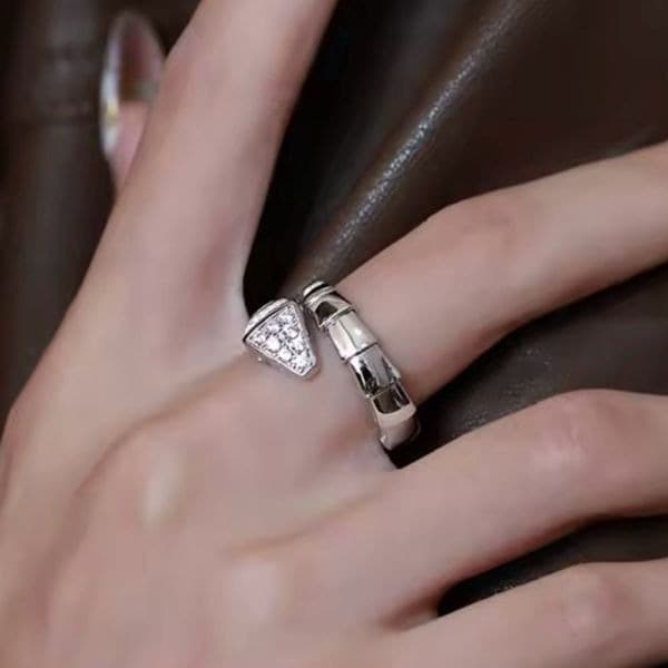 The Sparkling Serpent Ring in sterling silver and lab created diamonds sz 6.5 - Thumbnail 11