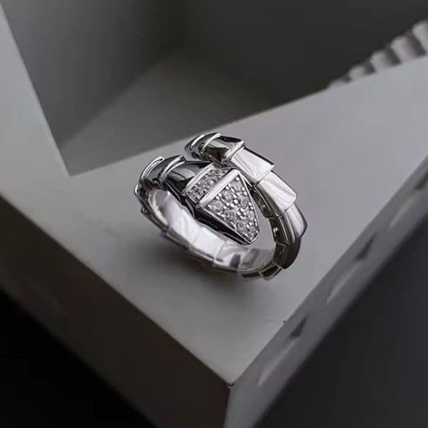 The Sparkling Serpent Ring in sterling silver and lab created diamonds sz 6.5 - Thumbnail 7