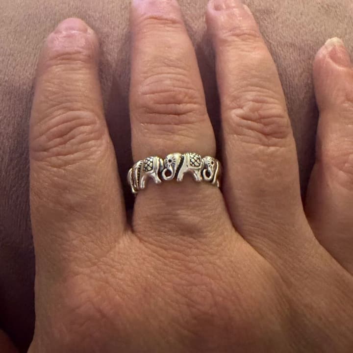 The elephant adjustable ring in 925 - Image 1