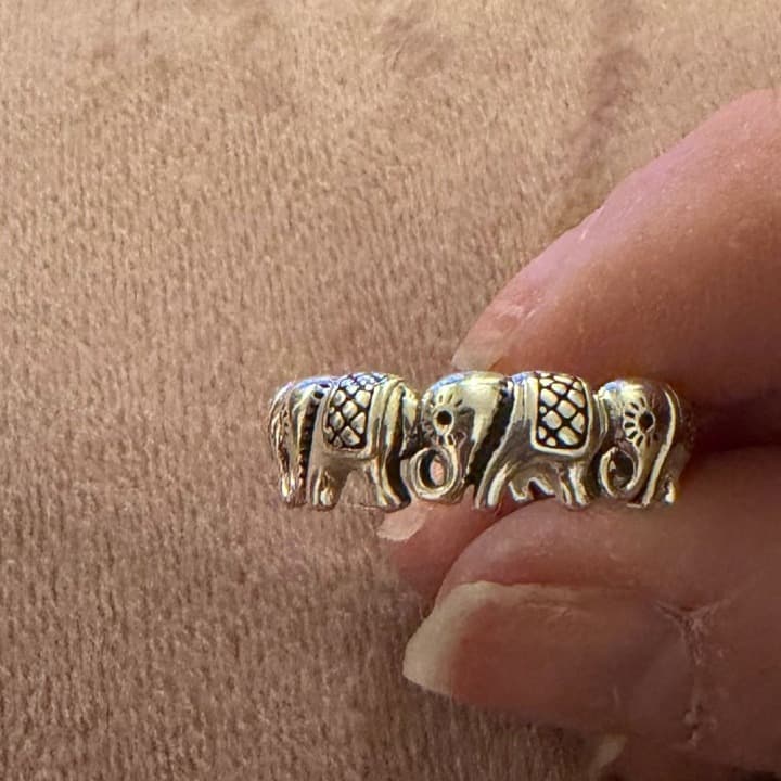 The elephant adjustable ring in 925 - Thumbnail 5