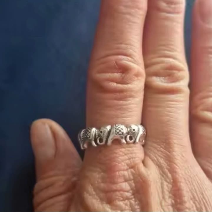 The elephant adjustable ring in 925 - Thumbnail 3