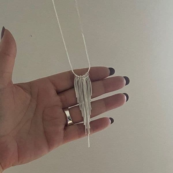 The Roaring 20’s 925 Silver retro fringe necklace - Thumbnail 7