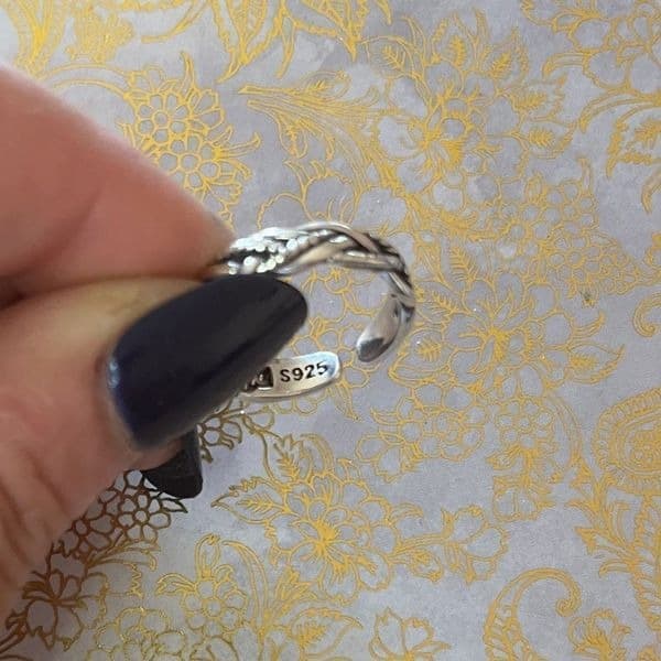 The Dainty Weave Ring in antiqued 925 silver - Thumbnail 7