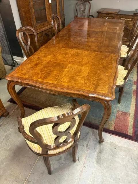 Century Wooden Dining Table With 6 Chairs - Thumbnail 5