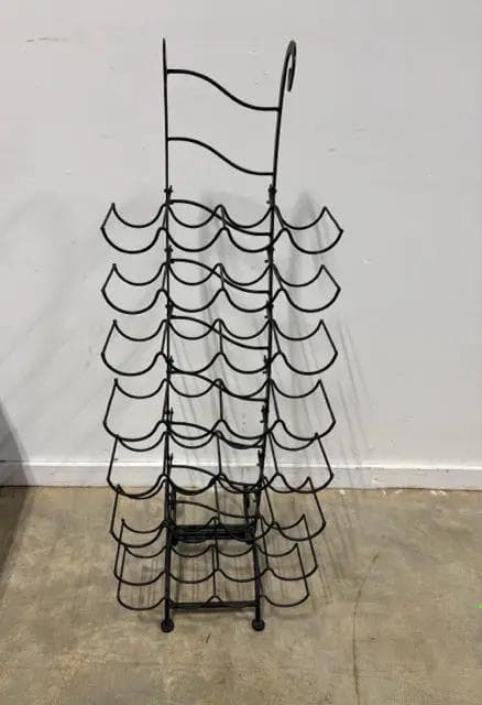 Arthur Umanoff for Shaver Howard MCM Wrought Iron 32-Bottle Wine Tower - Image 1