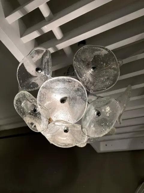 Fiori 3 Light Glass Leaf Style Flush Mount Light Fixture - Image 1