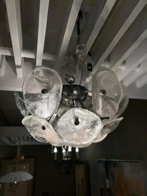Fiori 3 Light Glass Leaf Style Flush Mount Light Fixture - Thumbnail 2