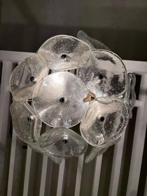 Fiori 3 Light Glass Leaf Style Flush Mount Light Fixture - Thumbnail 3
