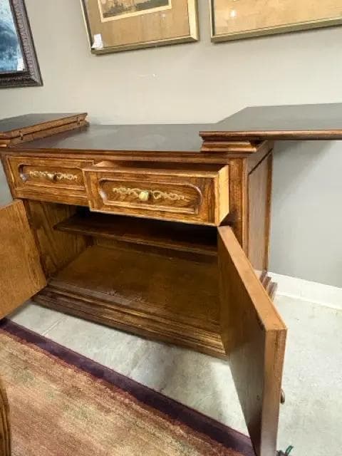Century Sideboard On Wheels With 2 Drawers And 2 Doors - Thumbnail 4