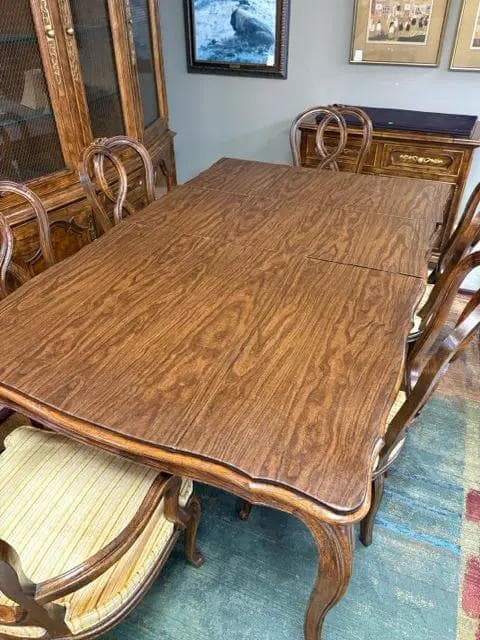 Century Wooden Dining Table With 6 Chairs - Thumbnail 2