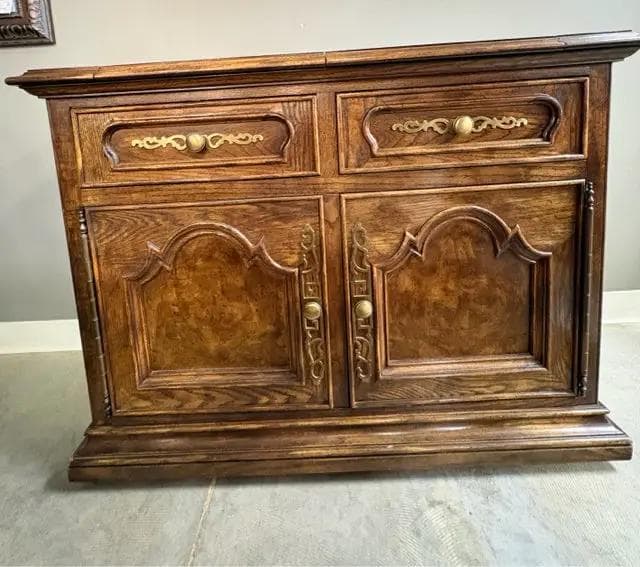 Century Sideboard On Wheels With 2 Drawers And 2 Doors - Image 1