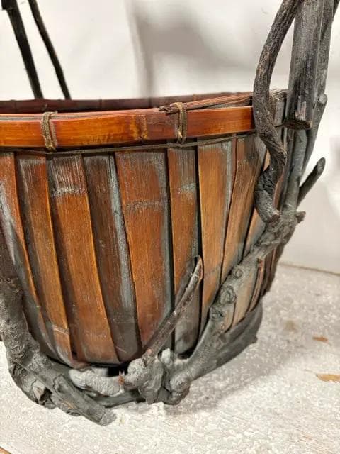 Large Vintage Ikebana Japanese Basket - Thumbnail 3