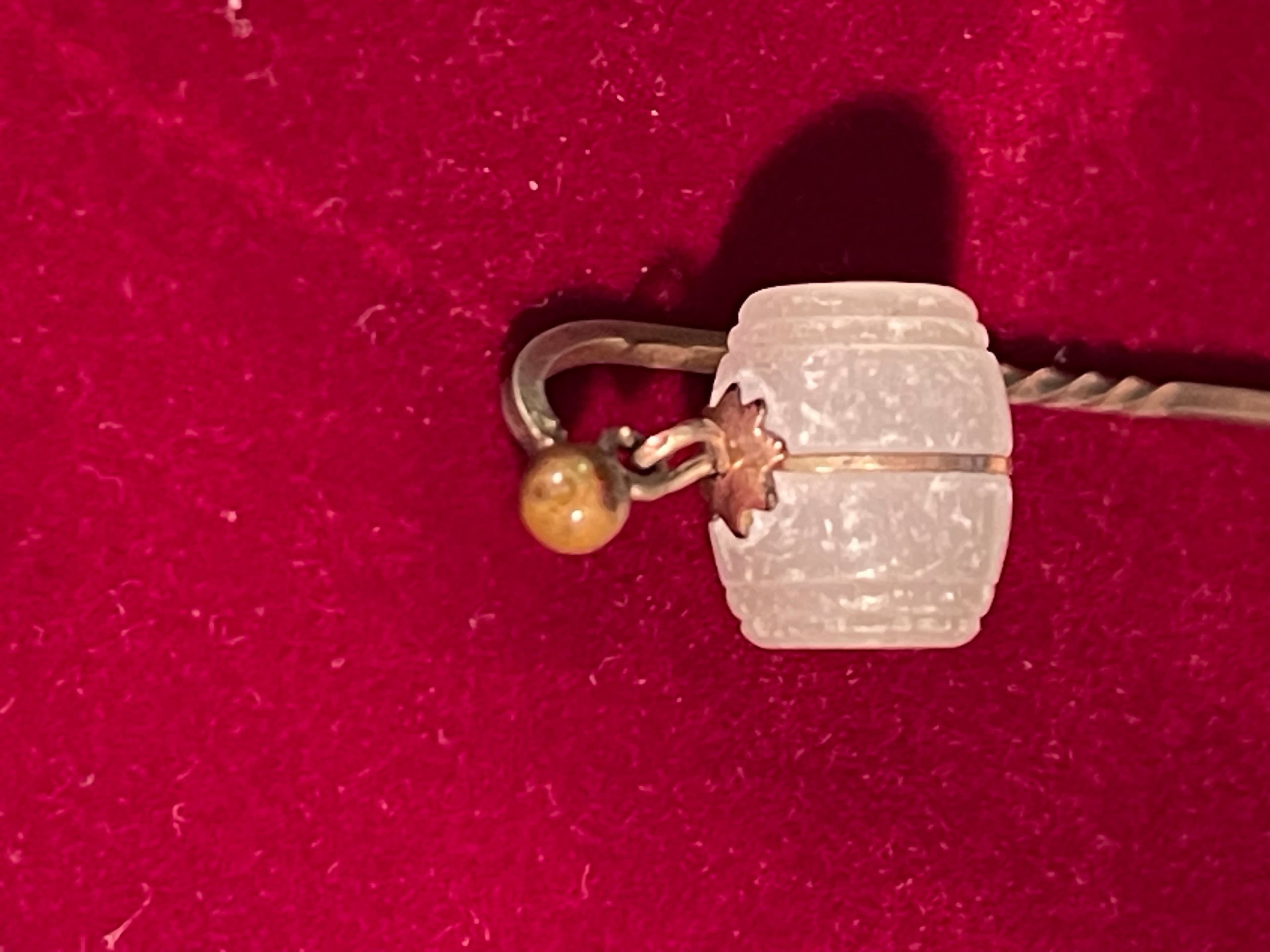 Victorian Era Stanhope Barrel Stick Pin Featuring Niagara Falls & Edson Taylor - Thumbnail 3