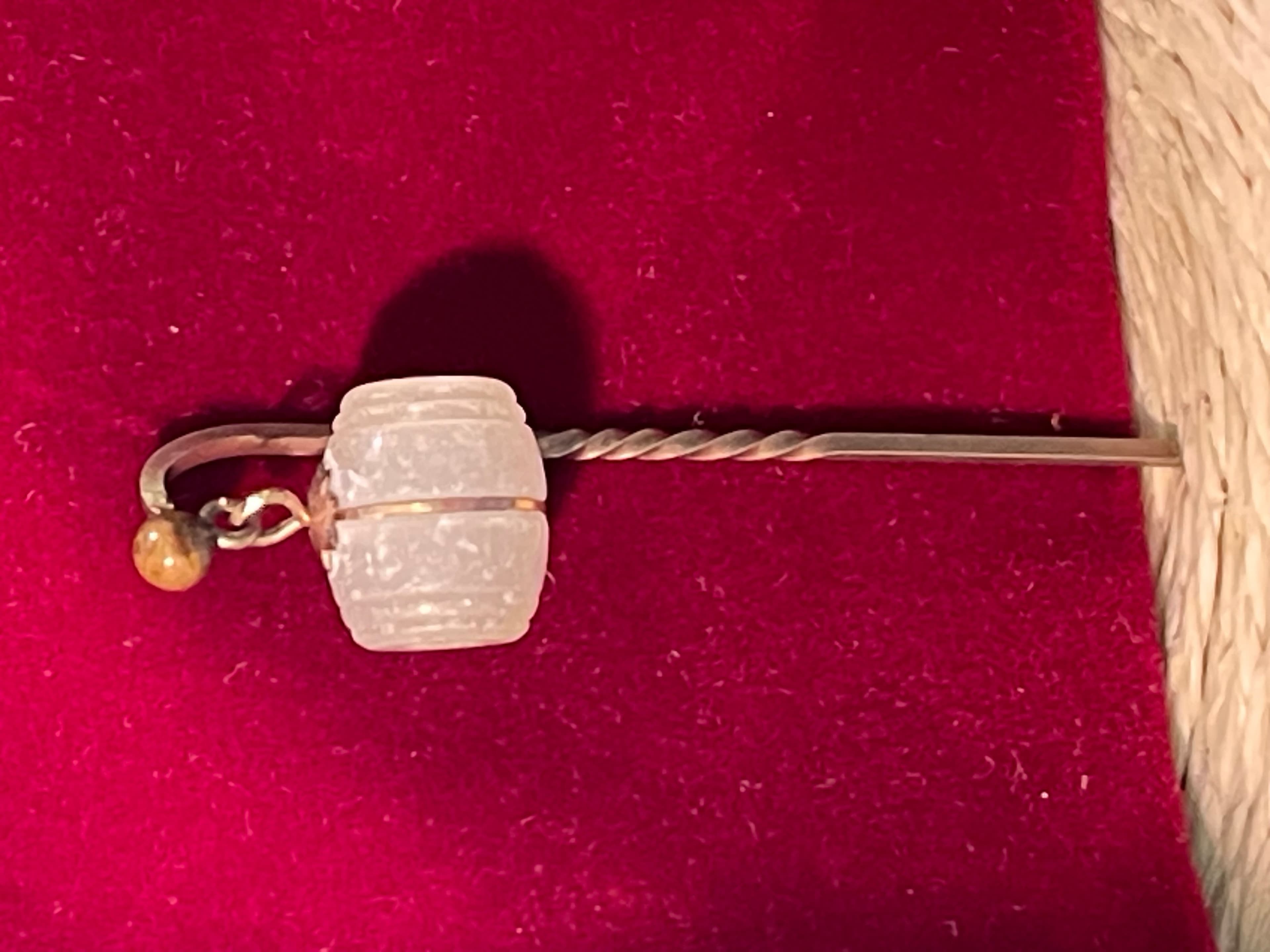 Victorian Era Stanhope Barrel Stick Pin Featuring Niagara Falls & Edson Taylor - Thumbnail 4