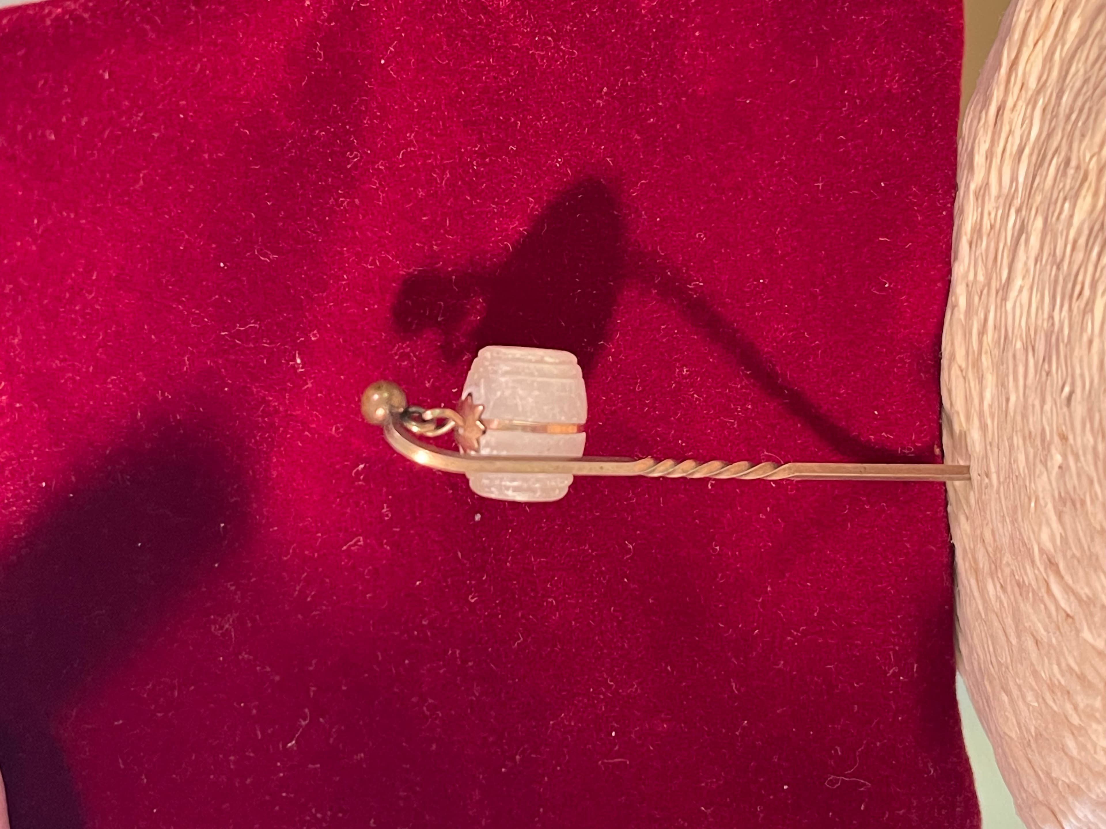 Victorian Era Stanhope Barrel Stick Pin Featuring Niagara Falls & Edson Taylor - Thumbnail 8