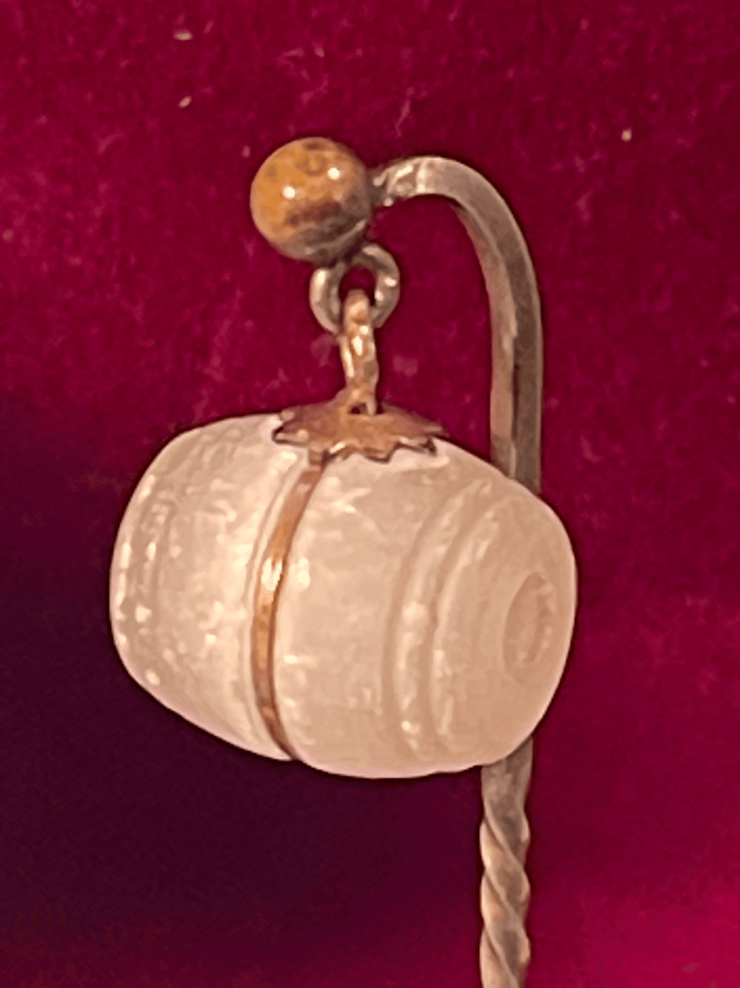 Victorian Era Stanhope Barrel Stick Pin Featuring Niagara Falls & Edson Taylor - Image 1