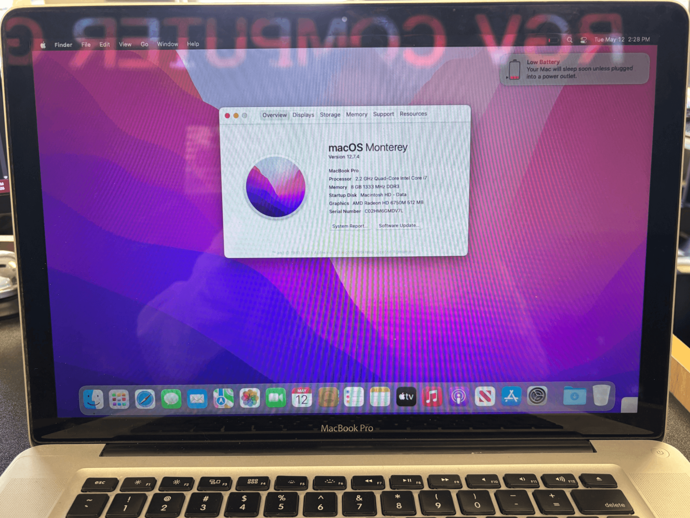 Apple MacBook Pro A1286 15" 2.2GHz i7 8GB RAM 500GB HDD - Thumbnail 2