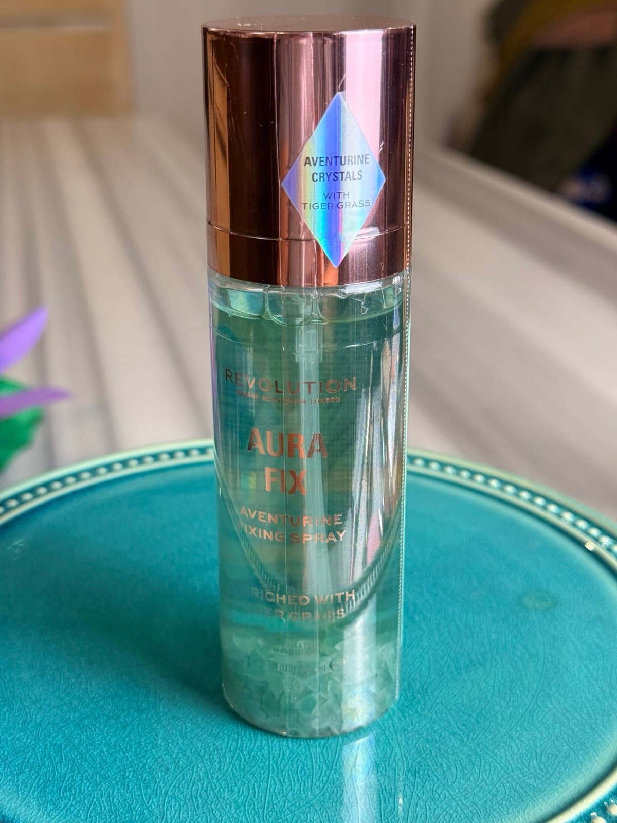 NEW Makeup Revolution Aura Fix Aventurine Fixing Spray - Image 1