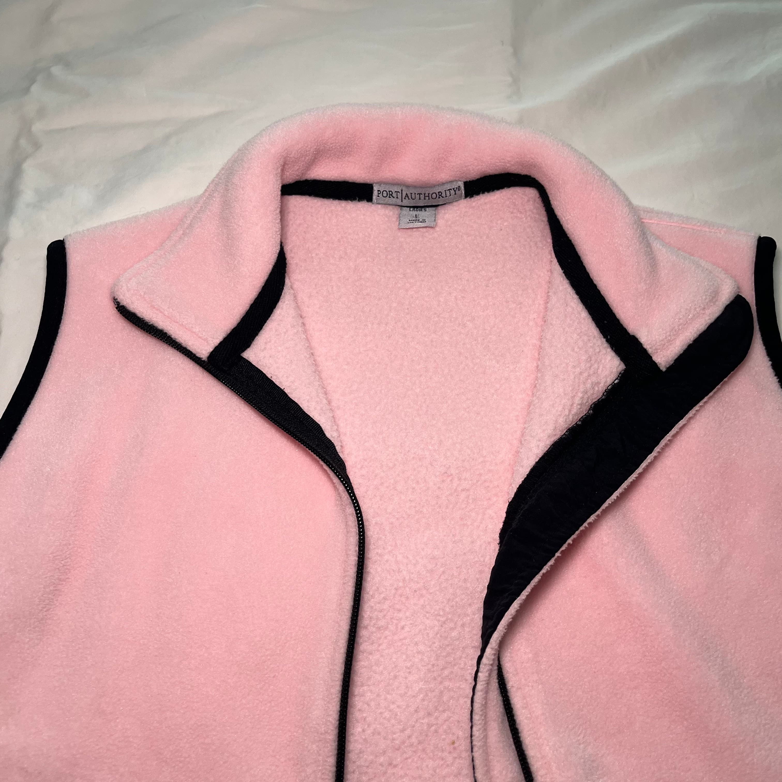 Port Authority Women's Pink Fleece Vest Size L y2k - Thumbnail 2
