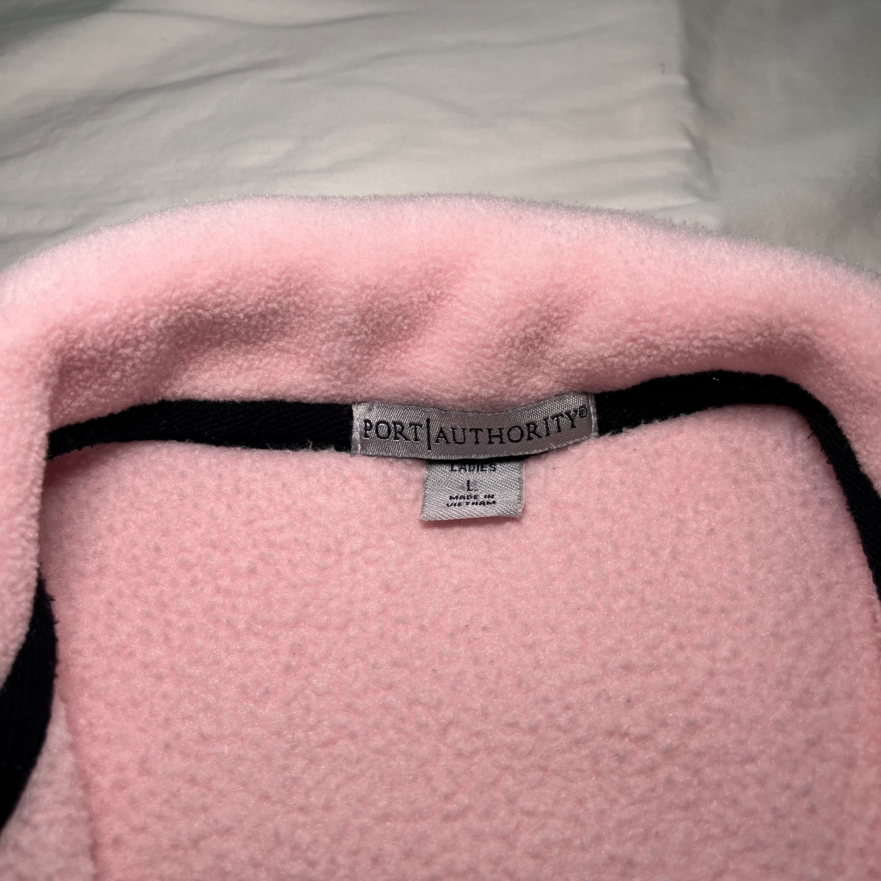 Port Authority Women's Pink Fleece Vest Size L y2k - Thumbnail 3
