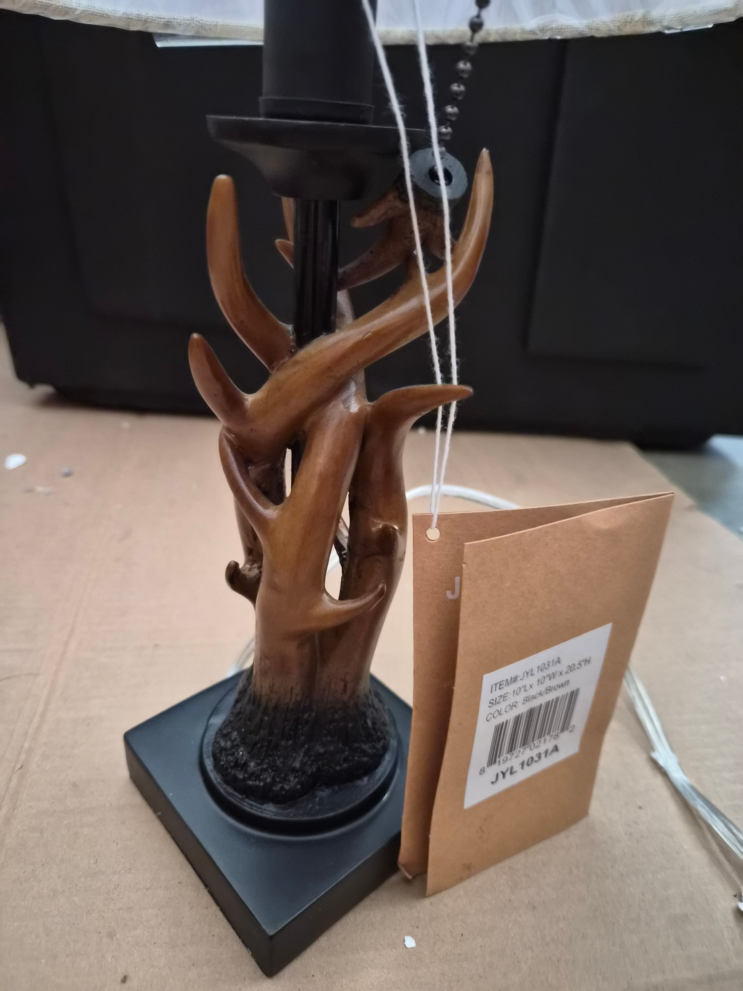 Jonathan Y Antler Table Lamp with Fabric Shade - Thumbnail 2
