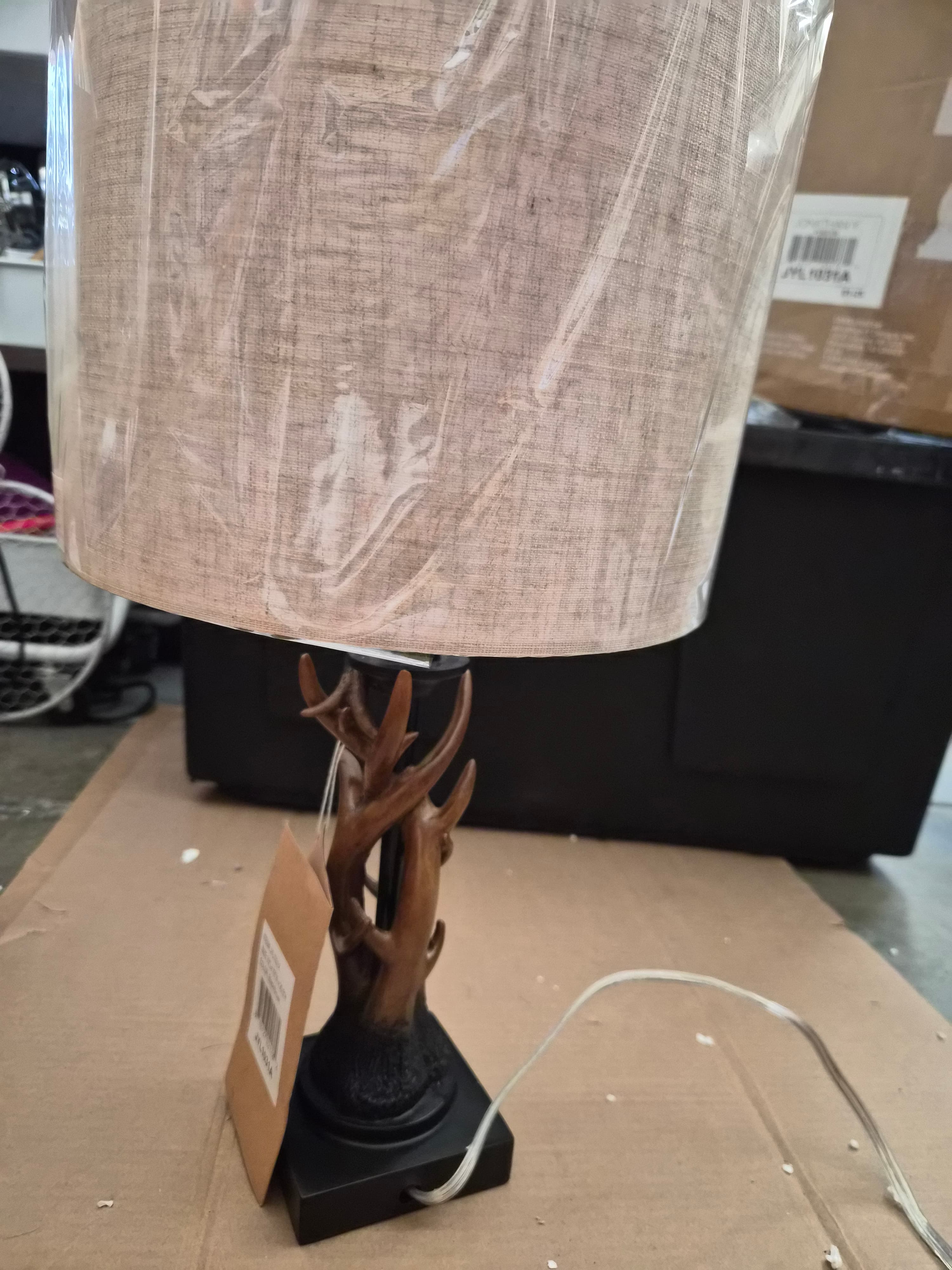 Jonathan Y Antler Table Lamp with Fabric Shade - Image 1