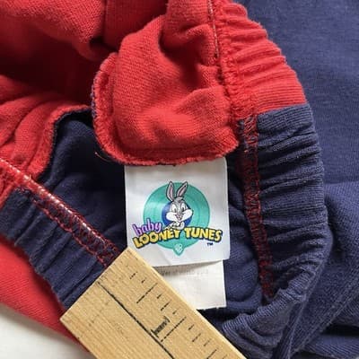 Vintage 90's Baby Looney Tunes Playtime Pants 12 Months RARE 1996 Warner Bros - Thumbnail 2