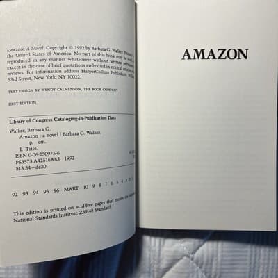 Amazon : A Novel By Barbara G. Walker Paperback 1992 Very Good - Feminist LGBTQ - Thumbnail 3