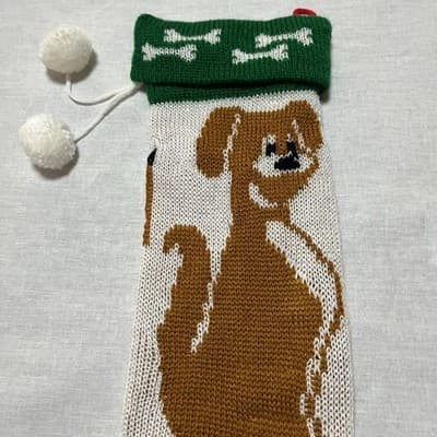 Vintage 1993 Dog Christmas Stocking Knitted - A Dawg Gone Merry Christmas - Thumbnail 5