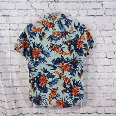 Denim & Flower 1942 Men's Small Slim Fit Floral Short Sleeve Button Up Shirt - Thumbnail 8