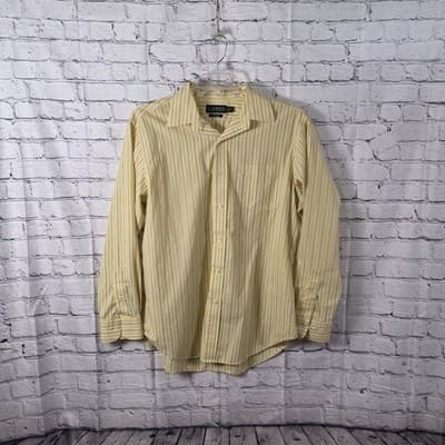 Lauren Ralph Lauren Men's 16.5 35/35 Yellow Black Plaid Button Down Shirt - Image 1