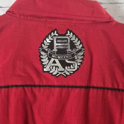 Red Ape Men's 4X Red Embroidered Long Sleeve Button Down Shirt - Thumbnail 7