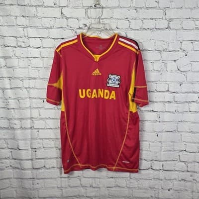 Adidas Uganda Cranes XXL Red / Yellow Soccer Futbol Jersey Climacool - Image 1
