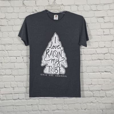 Girlie Girl Women's Small Gray " I love Raisin My Tribe" Short Sleeve T-Shirt - Image 1